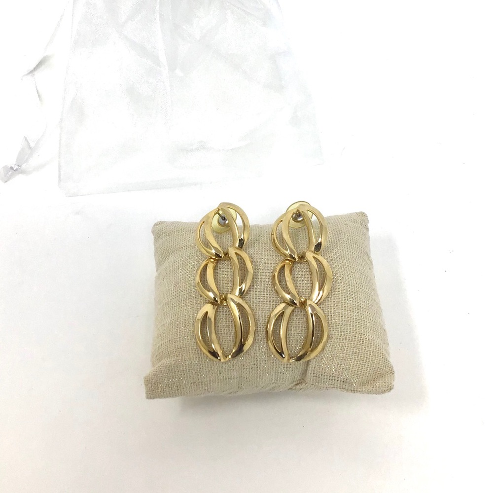 DANGLING GOLD EAR RINGS - Picture 2 of 8